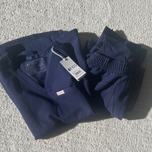 Figs Navy Blue Maternity Scrub Set